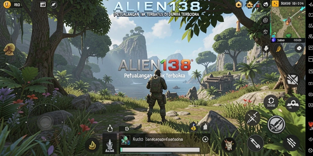 Screenshot gameplay ALIEN138 menampilkan petualangan seru di dunia Open World.