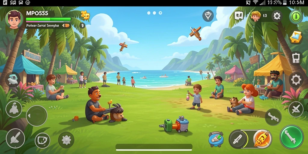 Tangkapan layar gameplay MPO555 yang penuh warna dan menarik.