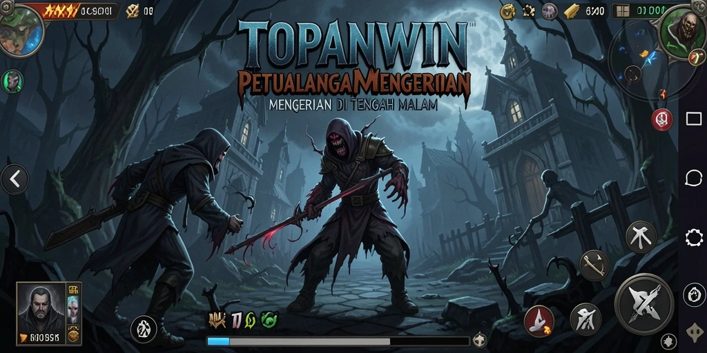 Screenshot gameplay <strong>TOPANWIN</strong> menunjukkan suasana menyeramkan yang membuat merinding.