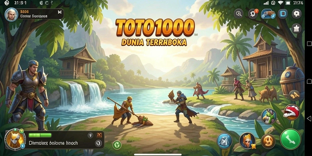 Tampilan menakjubkan dari gameplay TOTO1000 di dunia terbuka.